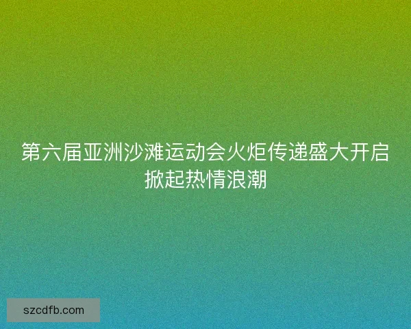 第六届亚洲沙滩运动会火炬传递盛大开启掀起热情浪潮 第六届亚洲沙滩运动会火炬传递盛大开启掀起热情浪潮